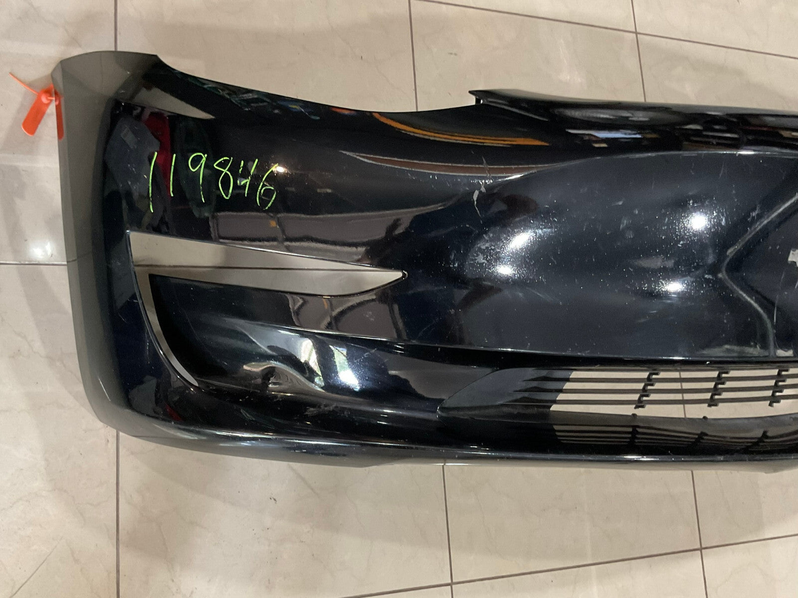 Front Bumper Cover Black 2017-2021 Tesla Model 3 CAPA