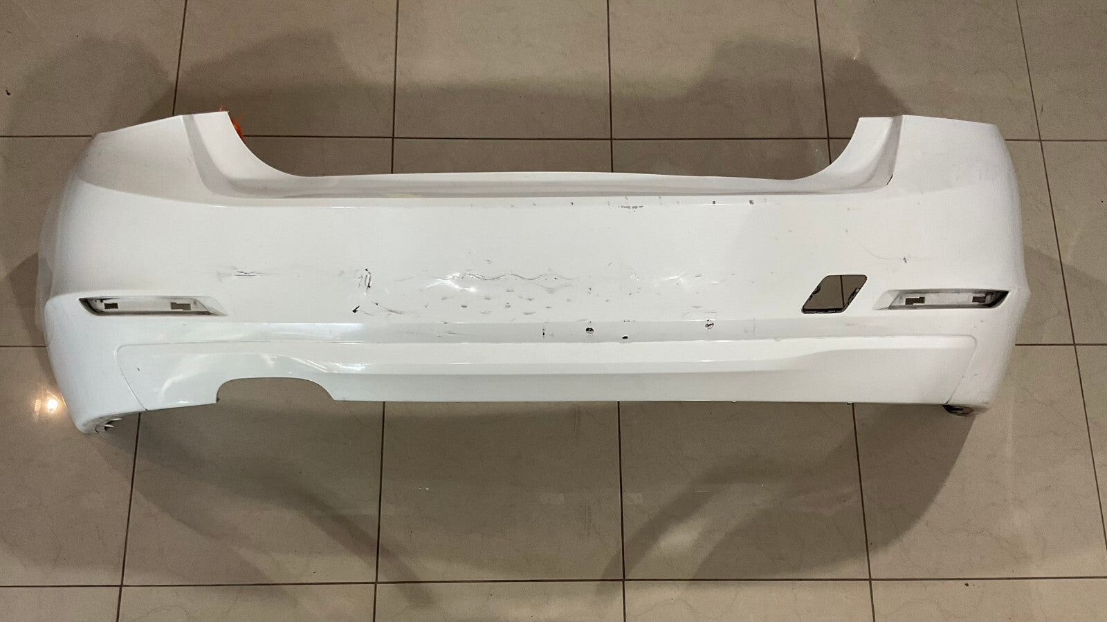 Rear Bumper Cover White 14-16 BMW F10 5-Series 158+577+11 OEM