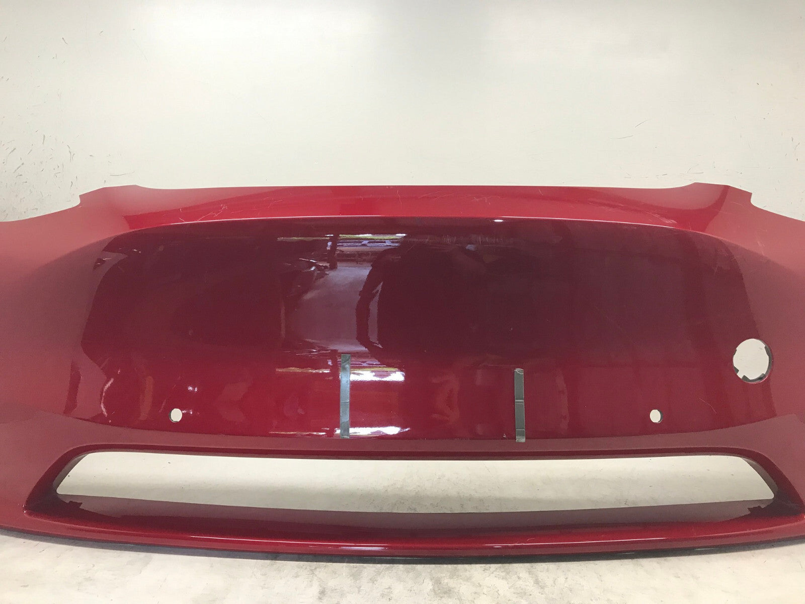 Front Bumper Cover Red 2020-2022 Tesla Model Y Long Range w/Sensor Holes OEM