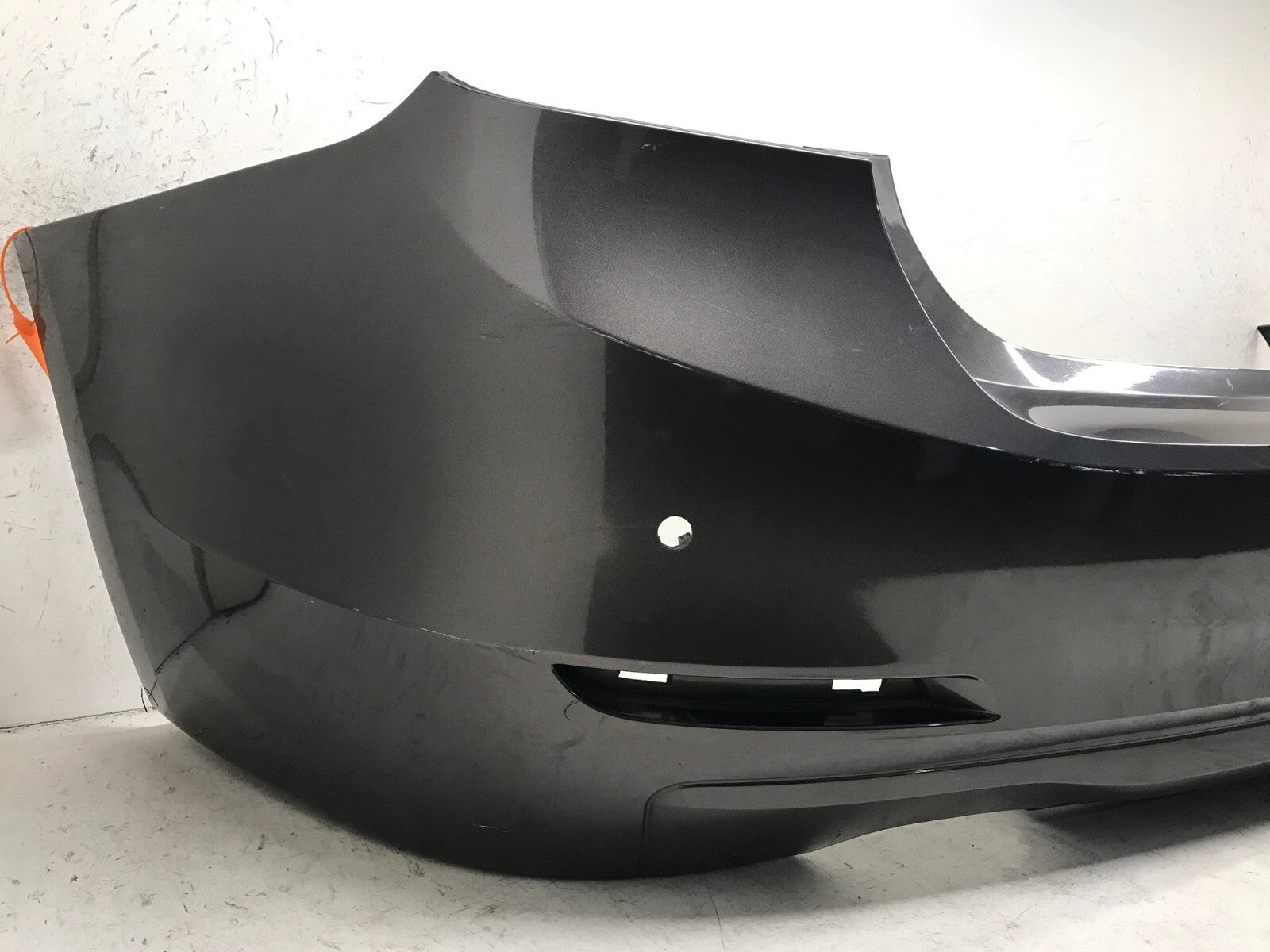 Rear Bumper Cover Gray 2012-2015 BMW 320i Sedan Standard Type w/Sensor Holes OEM