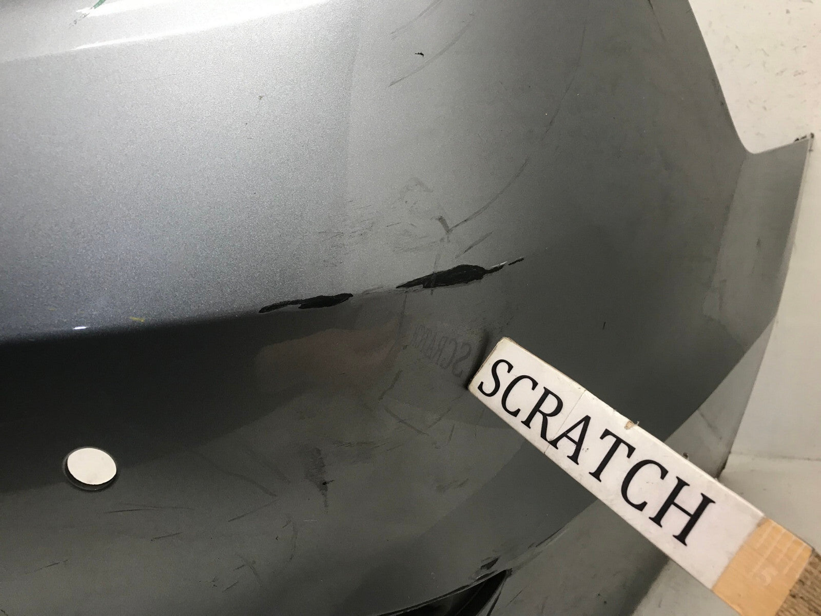Rear Bumper Cover Silver Hyundai Sonata SE/ECO/Sport 15-2017 w/Sensor Holes OEM